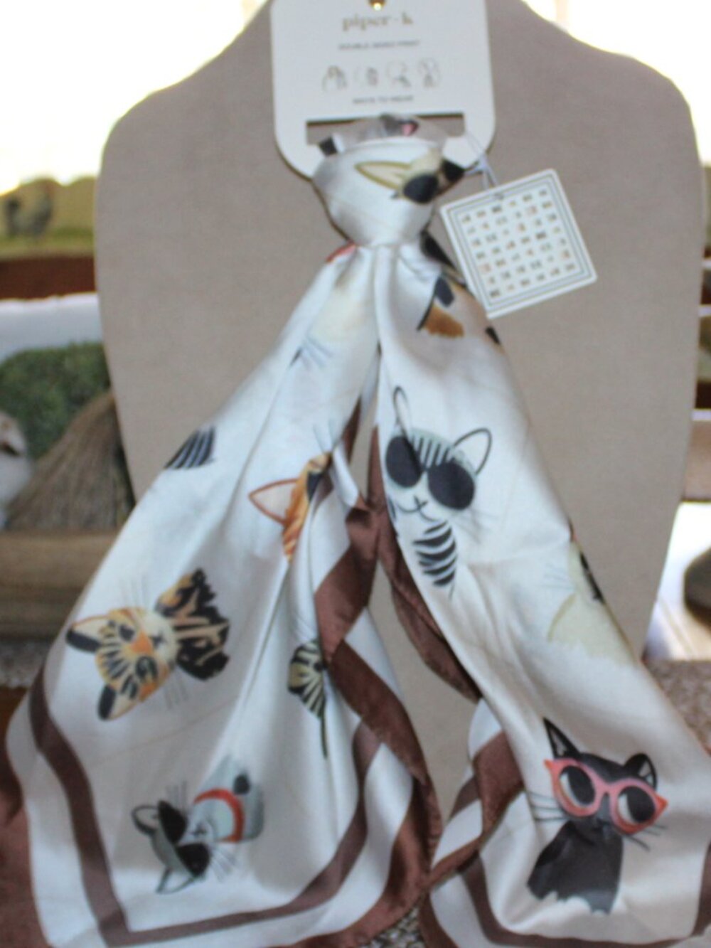 NWT Piper-K Double sides whimsical cat scarf/purse scarf WHIMSICAL/FUN!! - Picture 5 of 10